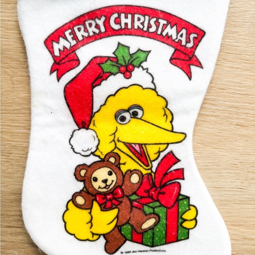 Sesame Street Big Bird Ernie Bert Vtg 1993 Felt Christmas Stockings Set - Picture 4 of 12